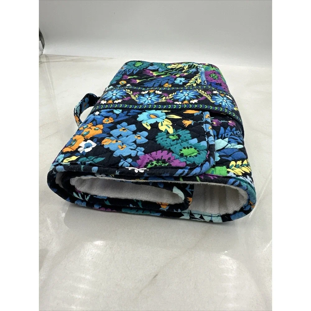 Vera Bradley Baby Changing Pad Travel Mat Blue Floral Quilted Cotton Portable